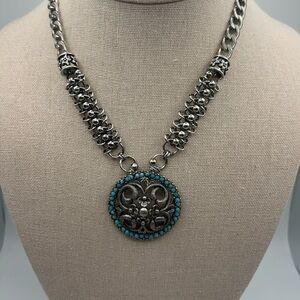 Silver and Turquoise Statement Necklace